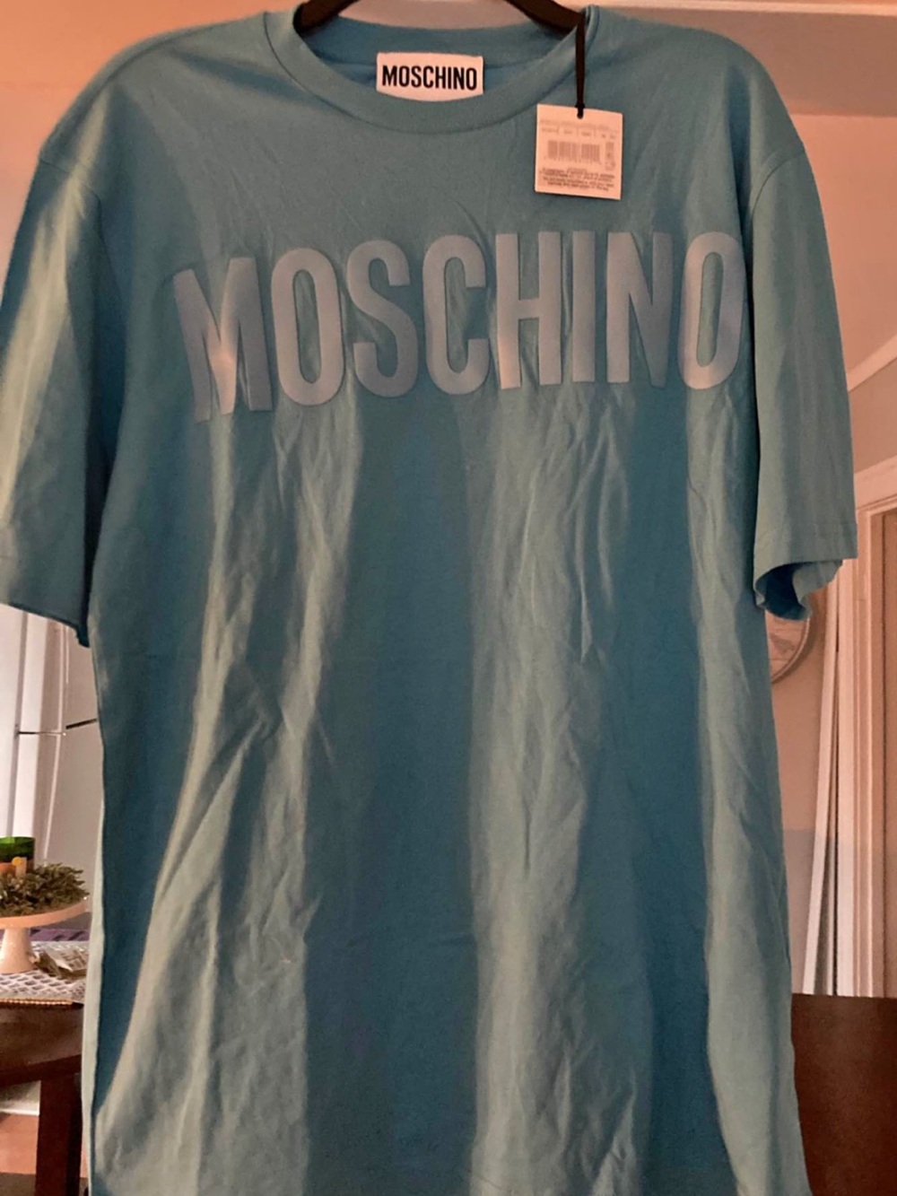 Moschino Aqua Logo Short Sleeve Tee